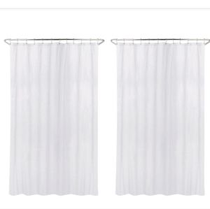 Made By Design 2pk Waterproof Basket Weave Fabric Shower Liner 2 Pack Bu…